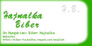 hajnalka biber business card